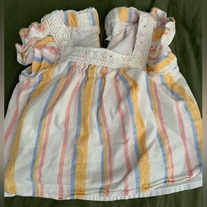 Janie and Jack Striped Baby Summer Shirt - White, Yellow, Blue, Pink